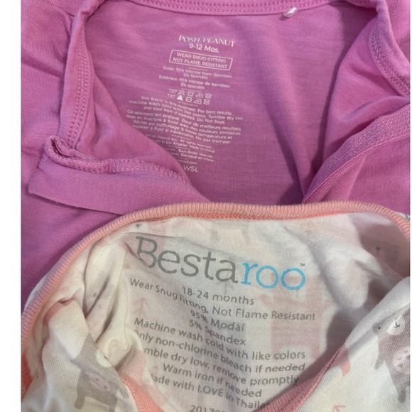 Posh Peanut & Bestaroo Baby Bamboo Modal Footie Sleepers Bundle 9-12M 18-24M - Picture 2 of 3